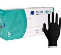 Schwarze Nitril Handschuhe Abena Classic Sensitive 3,5 Gramm (10x100) S (6-7)