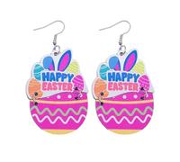 Schwarze Ohrringe Für Mode Ei Holz Ohrringe Schmuck Frauen Ostern Holz Ohrringe Ohrringe Stecker Rose (B, One Size)