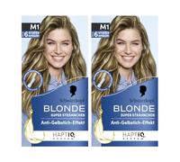 Schwarzkopf Blonde M1 Super mèches (2 x 103 ml) pour éclaircir les cheveux activés par l'huile, système HaptIQ, éclaircir jusqu'à 6 niveaux