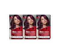 Schwarzkopf - Brillance - Coloration Cheveux Permanente Intense - Brillance Eclat Diamant - Couverture Parfaite des Cheveux Blancs - Masque Soin Fixateur - Violine Soie 859 - Lot de 3