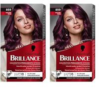 Schwarzkopf - Brillance - Coloration Cheveux Permanente Intense - Brillance Eclat Diamant - Couverture Parfaite des Cheveux Blancs - Masque Soin Fixateur - Violine Soie 859 (Lot de 2)