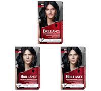 Schwarzkopf - Brillance - Coloration Cheveux Permanente Intense - Brillance Eclat Diamant - Couvre 100% des Cheveux Blancs - Masque Soin Fixateur de Couleur - Noir Bleuté 891 (Lot de 3)