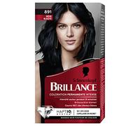 Schwarzkopf - Brillance - Coloration Cheveux Permanente Intense - Brillance Eclat Diamant - Couvre 100% des Cheveux Blancs - Masque Soin Fixateur de Couleur - Noir Bleuté 891