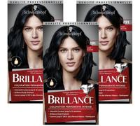 SCHWARZKOPF Brillance - Coloration Cheveux permanente intense - Eclat de Nuit Noir Bleuté 891 - Lot de 3