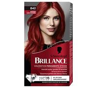 Schwarzkopf - Brillance - Coloration Cheveux Permanente Intense - Eclat Diamant - Cheveux Brillants - Couvre 100% des Cheveux Blancs - Soin Nourrissant Inclus - Rouge Cachemire 842