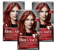 SCHWARZKOPF Brillance - Coloration Cheveux permanente intense - Rouge Cachemire 842 - Lot de 3