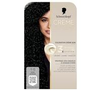 Schwarzkopf - Coloration Permanente - Creme Supreme - Resultat Couleur Uniforme - Coloration Creme Soin - Pre-serum - Coloration - Masque Soin - Couverture 100% Cheveux Blancs - 1-0 - Noir Intense