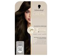 Schwarzkopf - Coloration Permanente - Creme Supreme - Resultat Couleur Uniforme - Coloration Creme Soin - Pre-serum - Coloration - Masque Soin - Couverture 100% Cheveux Blancs - 4-0 - Chatain Fonce