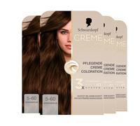Schwarzkopf Creme Supreme Coloration 5-60 Chocolat (4 x 182 ml), coloration permanente pour cheveux avec sérum et masque pour protéger les cheveux visibles, pour une couverture 100 % des cheveux