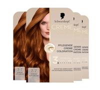 Schwarzkopf Creme Supreme Coloration 7-7 Blond cuivré foncé (4 x 182 ml) Coloration permanente avec sérum et masque capillaire qui protège contre les dommages visibles des cheveux