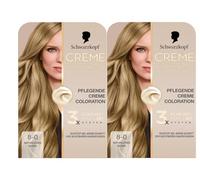 Schwarzkopf Creme Supreme Coloration 8-0 Blond naturel (2 x 182 ml) Coloration permanente avec sérum et masque capillaire qui protège contre les dommages visibles des cheveux