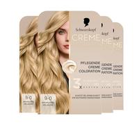 Schwarzkopf Creme Supreme Coloration 9-0 Blond clair naturel (4 x 182 ml) - Coloration permanente pour cheveux avec sérum et masque - Protège contre les dommages visibles des cheveux - Couverture 100