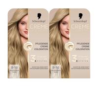 Schwarzkopf Creme Supreme Coloration 9-16 Blond clair froid (2 x 182 ml) - Coloration permanente pour cheveux avec sérum et masque pour protéger contre les dommages visibles des cheveux - Couverture