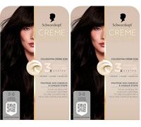 Schwarzkopf - Crème Supreme Coloration Permanente Pre-Serum et Masque Soin Couverture 100% Cheveux Blancs Résultat Couleur Uniforme 3-0 Châtain Profond (Lot de 2)