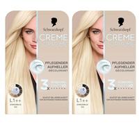 Schwarzkopf Creme Supreme L1++ Lot de 2 flacons de 182 ml d'éclaircissant nourrissant avec sérum et masque pour les cheveux, protège contre les dommages visibles des cheveux, avec effet