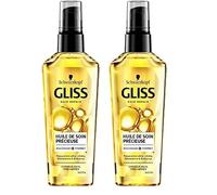 Schwarzkopf Gliss Huile de Soin Précieuse Hydratante pour Cheveux Secs, Enrichie en Huile d'Argan et Vitamine E, 75ml (Lot de 2)