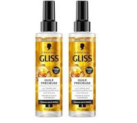 Schwarzkopf - GLISS - Lait Démêlant Express - Huile Précieuse - Nutrition - Protège jusqu'à 230°C - Démêle & Nourrit Intensément - Cheveux Sec & Rêche - Soin Normal - Sans Rinçage - 200ml (Lot de 2)