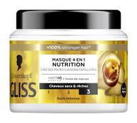 Schwarzkopf - GLISS - Masque 4en1 - Nutrition - Huile de Marula - Haptiq System - Crée des Micro-Liaisons Capillaires - Cheveux Sec et Rêches - Soin Intense - Nourrit & Repare - 400ml