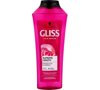 Schwarzkopf Gliss Supreme Length, Shampooing pour cheveux longs et vulnérables, 400 ml