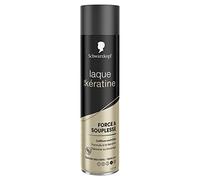 Schwarzkopf - Laque Cheveux - Formule à la Kératine - Cheveux Secs ou Abîmés - Force et Souplesse - Coiffure Contrôlée - Ne Colle Pas - S’élimine au Brossage - 400 ml, Aucune, 1.00 g (Lot de 1)