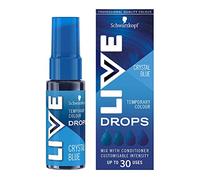 Schwarzkopf LIVE Color Drops Coloration semi-permanente pour cheveux, végétalien, 2 à 12 lavages, bleu cristal, 30 ml