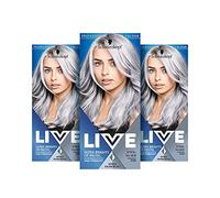Schwarzkopf Live Coloration Ultra Brillante ou Pastel, Résultats de Couleur Intense de Couleur Semi-Permanente, 098 Acier Argent, Paquet de 3
