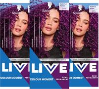Schwarzkopf LIVE Colour Moment 094 Purple Punk Lot de 3 colorations semi-permanentes pour des résultats intenses ou pastel pour jusqu'à 15 lavages avec après-shampoing
