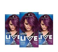 Schwarzkopf Live Intense Colour U69 Amethyst Chrome Coloration permanente avec sérum de vitalité intégré, lot de 3