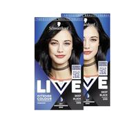 Schwarzkopf LIVE Lot de 2 colorations permanentes pour cheveux gris Noir profond 99 (2 x 142 ml) Avec sérum intensifiant la couleur