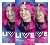 Schwarzkopf LIVE Lot de 3 colorations semi-permanentes ultra brillantes pour cheveux Rose vif 093 (3 x 80 ml) Coloration pour des résultats intenses ou pastels Tenue 12 à 15 lavages Avec