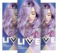 Schwarzkopf LIVE Pretty Pastels Lot de 3 colorations semi-permanentes pour cheveux Lilas Crush P120 (3 x 142,5 ml), coloration qui dure jusqu'à 8 lavages, avec après-shampoing pour un soin intensif