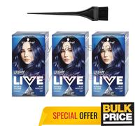 Schwarzkopf LIVE U67 Blue Mercury Intense Pigment Permanent Hair Color 3-Pack