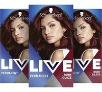 Schwarzkopf Live Urban Metallics U68 Ruby Glaze (3 x 142,5 ml) Coloration pour cheveux avec booster de brillance métallique intégré, coloration permanente pour des couleurs intenses avec reflets