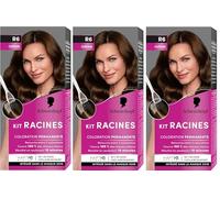 Schwarzkopf - Lot de 3 Kit Racines - Coloration Racines Cheveux Permanente - Enrichie d’une huile nourrissante - Couverture Cheveux Blancs - Retouche entre 2 Colorations - Châtain R6