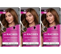 Schwarzkopf - Lot de 3 Kit Racines - Coloration Racines Cheveux Permanente - Enrichie d’une huile nourrissante - Couverture Cheveux Blancs - Retouche entre 2 Colorations - Châtain Doré R2