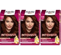 Schwarzkopf - Lot de 3 Palette - Coloration Permanente Cheveux - Crème Soin - Couvre 100% des Cheveux Blancs - Tenue 8 semaines - Chatain Acajou 650