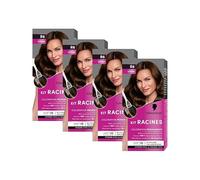 Schwarzkopf - Lot de 4 Kit Racines - Coloration Racines Cheveux Permanente - Enrichie d’une huile nourrissante - Couverture Cheveux Blancs - Retouche entre 2 Colorations - Châtain R6