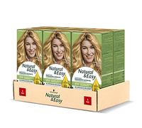 Schwarzkopf, Natural & Easy Colorant pour Cheveux Permanent Nourrissant avec Huile d'Olive et Extrait de Lavande, Couverture de Cheveux Blancs, Teinte 536 Blond Doré Naturel