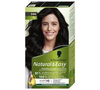 Schwarzkopf - Natural & Easy - Coloration Permanente Naturelle Cheveux - Huile d'olive et Extrait de Lavande - 91 % d'ingrédients d'origine naturelle - Noir 590