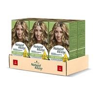 Schwarzkopf, Natural & Easy Lot de 6 teintures capillaires permanentes nourrissantes avec huile d'olive et extrait de lavande, couverture de cheveux blancs, teinte 542 blonde cendre naturelle,