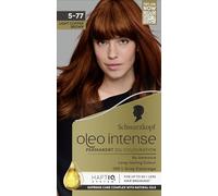 Schwarzkopf Oleo Intense Coloration permanente à l'huile 5-77 Teinture pour cheveux châtain clair cuivré, couverture 100% des gris, après-shampooing avec système HaptIQ, couleur longue durée, sans am