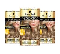 Schwarzkopf Oleo Intense Lot de 3 boîtes de coloration permanente à l’huile sans ammoniaque - Couvrance des cheveux blancs - Blond beige 8-05