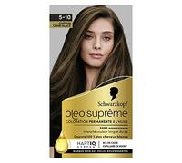 Schwarzkopf - Oleo Suprême - Coloration Permanente à l’Huile - Couleur et Eclat Longue Durée - sans Ammoniaque - Couvre 100% des Cheveux Blancs - HaptIQ Système - Châtain Clair Glacé 5-10