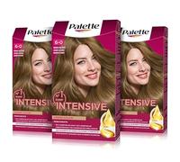 Schwarzkopf Palette Intensive Creme Color Colorant Permanent 6 Blond Foncé (Pack de 3), Teinture capillaire à l'huile de marula, coloration permanente jusqu'à 8 semaines