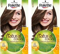 Schwarzkopf - Palette Natural - Coloration Permanente Cheveux - Couleur Naturelle - nourris - Couvre 100% des Cheveux Blancs - Blond Foncé 6.0