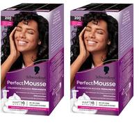 Schwarzkopf - Perfect Mousse - Coloration Cheveux - Mousse Permanente sans Ammoniaque - Masque Soin 96% d'ingrédients d'origine naturelle - Noir 200 (Lot de 2)