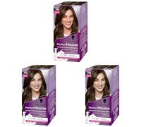 Schwarzkopf - Perfect Mousse - Coloration Cheveux - Mousse Permanente sans Ammoniaque - Masque Soin 96% d'ingrédients d'origine naturelle - Châtain Clair 600, 1 Unité (Lot de 3)