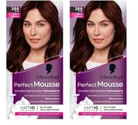 Schwarzkopf - Perfect Mousse - Coloration Cheveux - Mousse Permanente sans Ammoniaque - Masque Soin 96% d'ingrédients d'origine naturelle - Brun Rouge 388, 1 ml (Lot de 2)