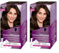 Schwarzkopf - Perfect Mousse - Coloration Cheveux - Mousse Permanente sans Ammoniaque - Masque Soin 96% d'ingrédients d'origine naturelle - Choco Brownie 365, 1 Unité (Lot de 2)