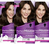 Schwarzkopf Perfect Mousse Coloration mousse permanente 365/3-65 brownie chocolat (93 ml) - Coloration pour cheveux avec couverture parfaite des cheveux blancs - Coloration pour un soin intense et une